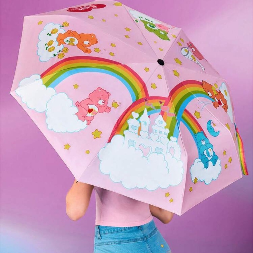 Care Bears 1pc Cute Cartoon Printed Automatic Opening And Closing Umbrella